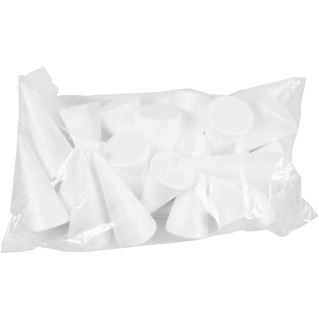 Creativ Company Kegel, H: 14,5 cm, T 6 cm, weiß, 25 Stück 1 Box