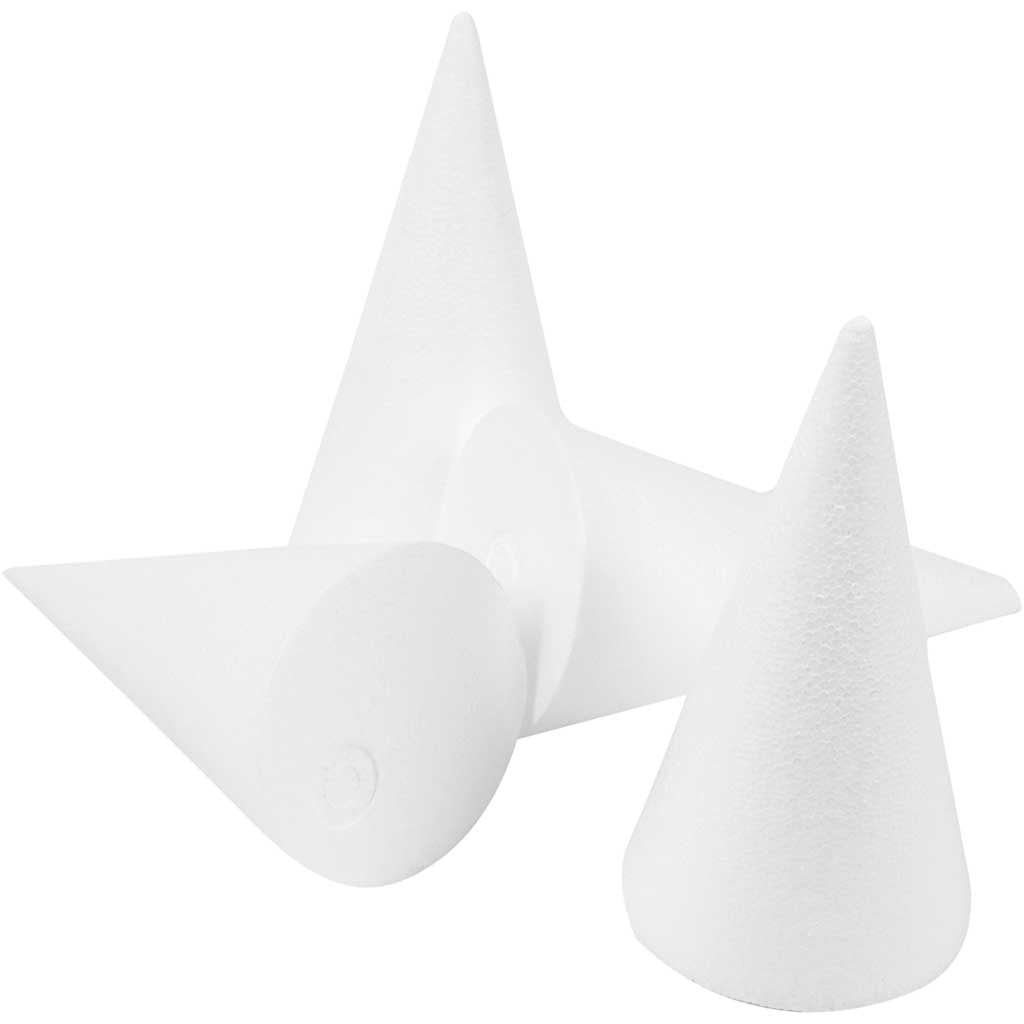 Creativ Company Kegel, H: 14,5 cm, T 6 cm, weiß, 25 Stück 1 Box