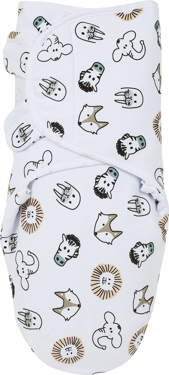 Meyco Babytier-Wickeltuch, gefüttert, mehrfarbig, 0–3 Monate, 2,0 Tog