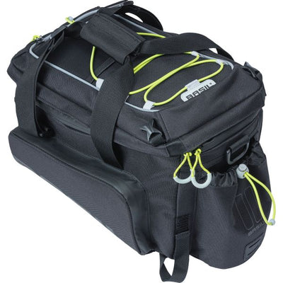 Basilil Miles XL Pro -Gepäck -Bedrohungstasche - wasserdicht - sportlich - schwarzer Kalk - 9-36L - Mikr -RT -Adapterplatten
