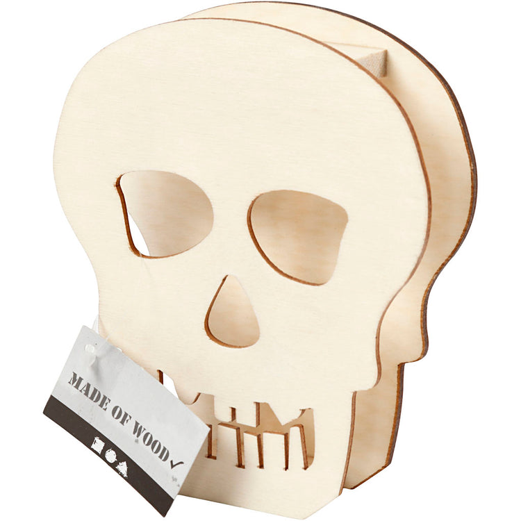 Creativ Company Totenkopf, Totenkopf oder Totenkopf, H: 13,5 cm, T: 3 cm, B: 11,5 cm, 1 Stück