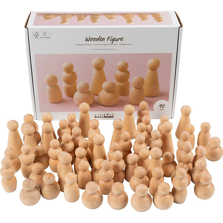Creativ Company Holzfigur, H: 5-8 cm, 90 div. 1 Box
