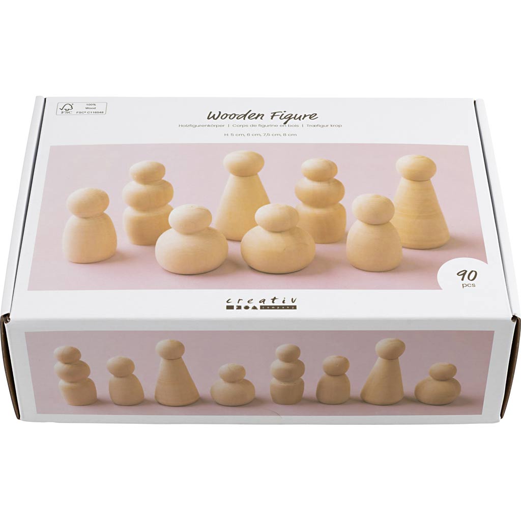 Creativ Company Holzfigur, H: 5-8 cm, 90 div. 1 Box