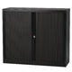 Rolltürenschrank niedrig Stahl 100x43x103cm schwarz 1 Einlegeboden