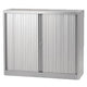 Rolltürenschrank niedrig Stahl 100x43x103cm silber 1 Einlegeboden