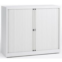 Rolltürenschrank niedrig Stahl 100x43x103cm weiß 1 Einlegeboden