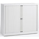 Rolltürenschrank niedrig Stahl 100x43x103cm weiß 1 Einlegeboden
