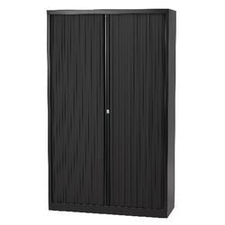 Rolltürenschrank hoch Stahl 100x43x198cm schwarz 4 Einlegeböden