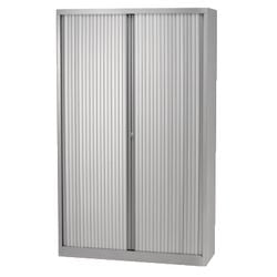 Rolltürenschrank hoch Stahl 100x43x198cm silber 4 Einlegeböden