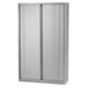Rolltürenschrank hoch Stahl 100x43x198cm silber 4 Einlegeböden