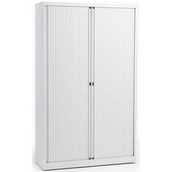 Rolltürenschrank hoch Stahl 100x43x198cm weiß 4 Einlegeböden