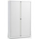 Rolltürenschrank hoch Stahl 100x43x198cm weiß 4 Einlegeböden