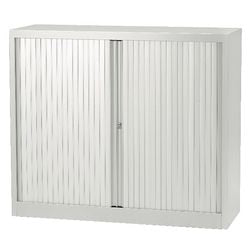Rolltürenschrank niedrig Stahl 120x43x103cm hellgrau 1 Einlegeboden