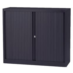 Rolltürenschrank niedrig Stahl 120x43x103cm dunkelgrau 1 Einlegeboden
