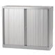 Rolltürenschrank niedrig Stahl 120x43x103cm silber 1 Einlegeboden