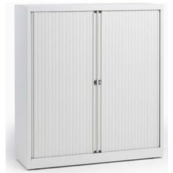 Rolltürenschrank niedrig Stahl 120x43x103cm weiß 1 Einlegeboden