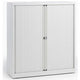 Rolltürenschrank niedrig Stahl 120x43x103cm weiß 1 Einlegeboden