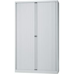 Rolltürenschrank hoch Bisley 120x43x198cm hellgrau 4 Einlegeböden