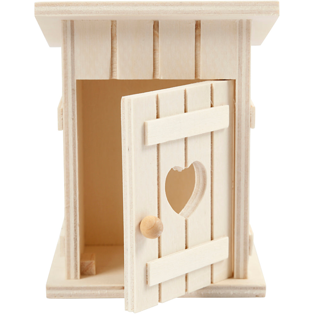 Creativ Company Holz Mini -Toilettenhaus, 6,5 x 6,5 x 8 cm
