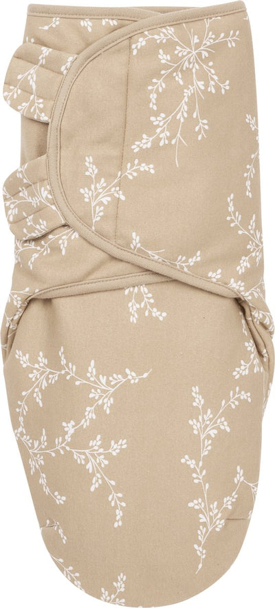 Meyco Baby Branches Swaddle Pucktuch gefüttert – Sand – 0–3 Monate – 2,0 Tog