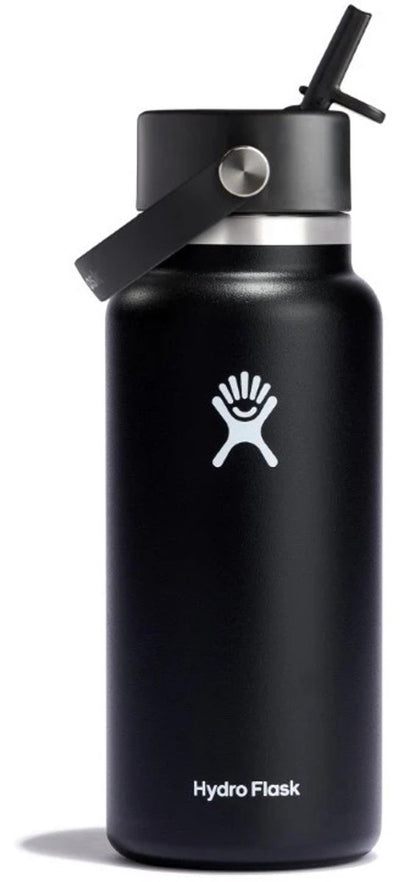 Hydro Flask Wide Flex Strohhalmverschluss – Trinkflasche 946 ml – Edelstahl – Schwarz