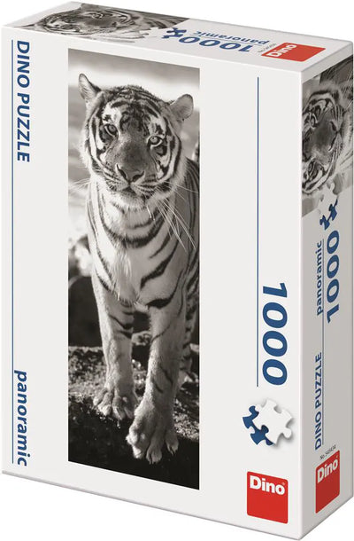 Dinotoys Dino Panorama Puzzle eines weißen Tigers - 1000 Stücke