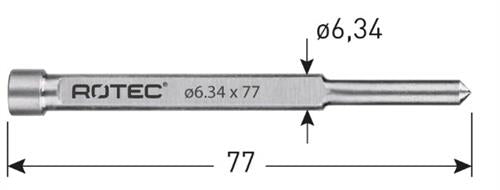 Rotec Zentrierstift ø6,34mm l=77mm