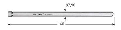Rotec Zentrierstift ø7,98mm l=160mm