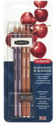 Derwent Blender Burnisher Bleistiftset – inklusive Radiergummi und Spitzer – professionelle Qualität – 4er-Set