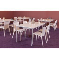 Besprechungs- und Kantinentisch 120x80x74cm Weißaluminium