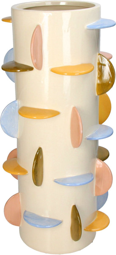 HD Collection Vase Scheiben Steingut 21,5x21,5x46cm