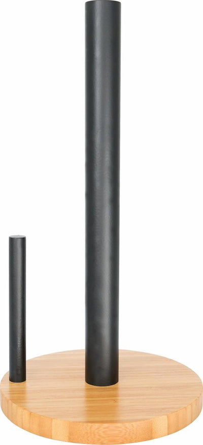 Point-Virgule-Küchenrollenhalter – Bambus – Schwarz – ø 15 cm, H 29 cm