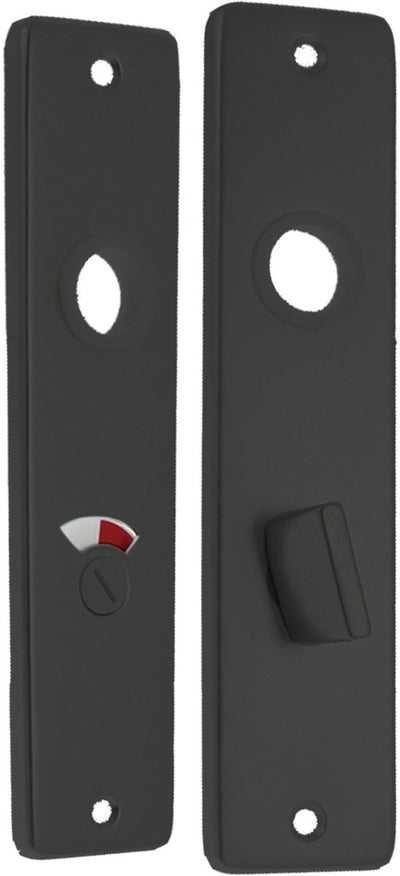 Starx Toilettenschild – Kurzschild mit Toilettenschloss (WC63 8) – Aluminium – Schwarz