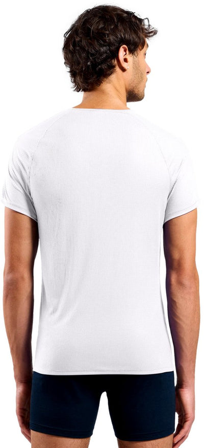 Odlo Active Light Baselayer-Shirt mit Rundhalsausschnitt und kurzen Ärmeln – Herren – Weiß – M