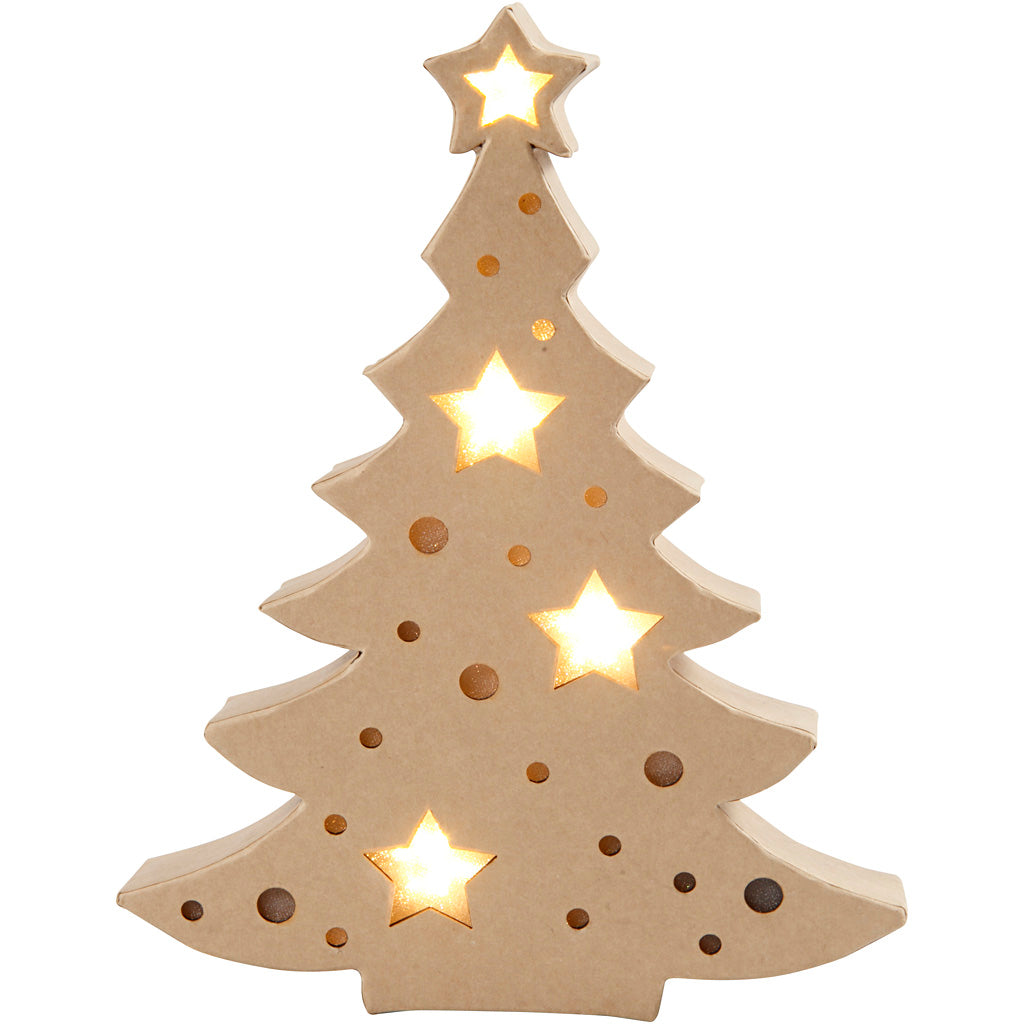 Creativ Firmenfigur mit Licht, Weihnachtsbaum, H: 27 cm, T: 4 cm, B: 21,5 cm, 1 Stück