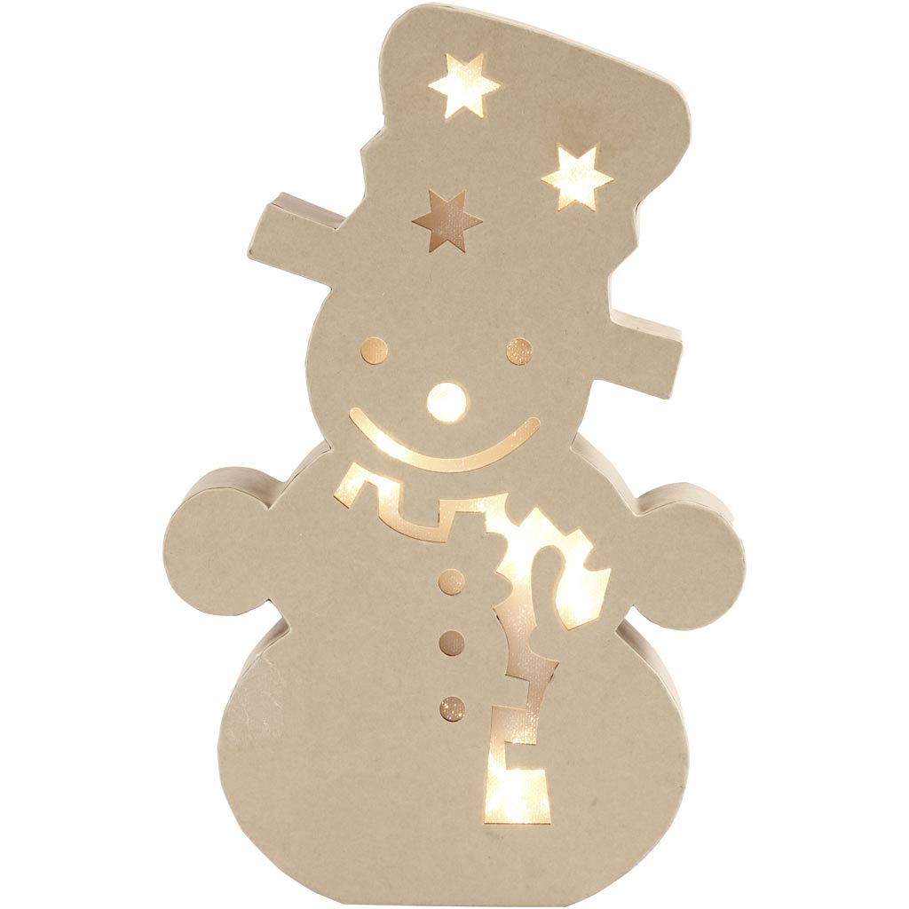 Creativ Firmenfigur mit Licht, Schneemann, H: 27 cm, T: 4 cm, B: 17,5 cm, 1 Stück