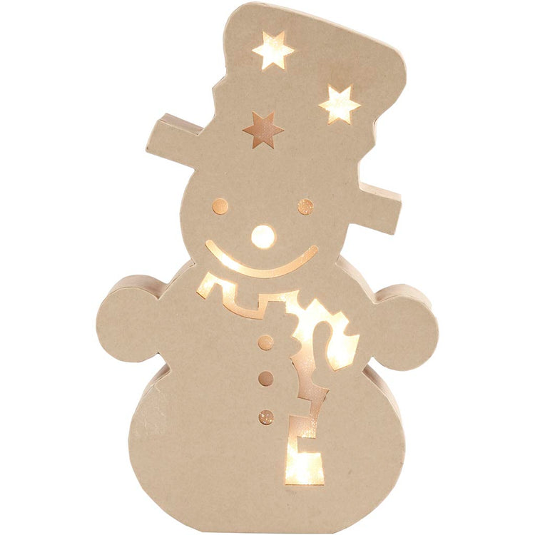 Creativ Firmenfigur mit Licht, Schneemann, H: 27 cm, T: 4 cm, B: 17,5 cm, 1 Stück
