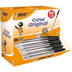 Bic Cristal Vorteilspack mit Kappe, mittelschwarz