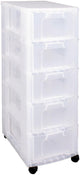 Wirklich praktischer Schubladenschrank 5 x 12 l | transparent