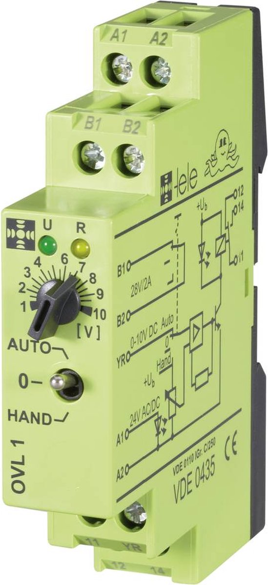 Tele OVL1 24 V AC DC 0 - 10 V Koppelrelais 24 V DC, 24 V AC 5 A 1x Wechslerkontakt 1 Stück