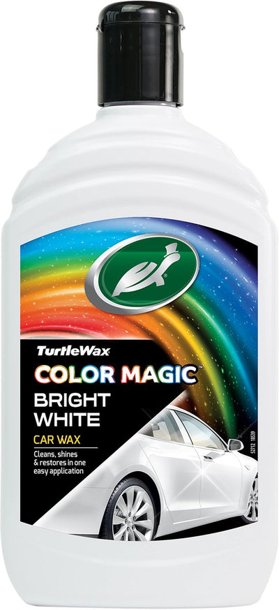 Turtle Wax Color Magic hellweißes Wachs – reinigt, verleiht Glanz – stellt wieder her und fügt Farbe hinzu – kaschiert Kratzer und matte Stellen – bietet dauerhaften Schutz – schnell und einfach anzuwenden – 500 ml