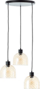 Brilliant Casto – Hängelampe – 3-flammig – E27 max. 3 x 25 W – Glas – Bernstein – Schwarz