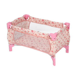 Puppenbett faltbar rosa Blume