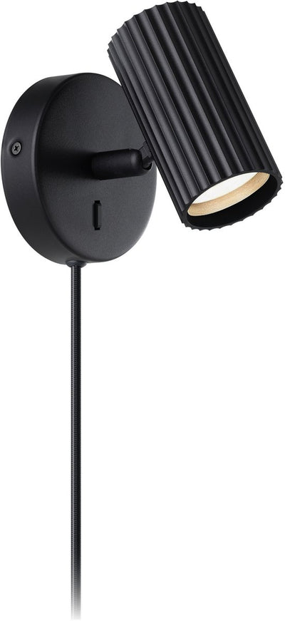 Eglo portillo 1 wandleuchte - gu10 - 11 cm - schwarz - kabel mit stecker