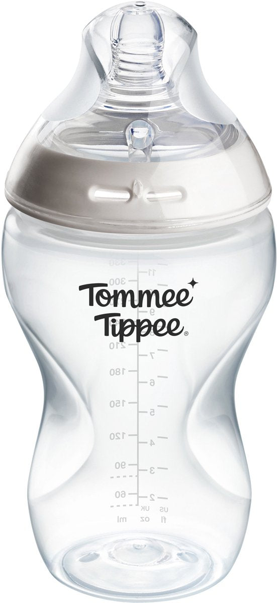 Tommee Tippee Natural Start Babyflasche – Set bestehend aus 1 x 340 ml Babyflasche – mittlere Fließgeschwindigkeit 3 m+