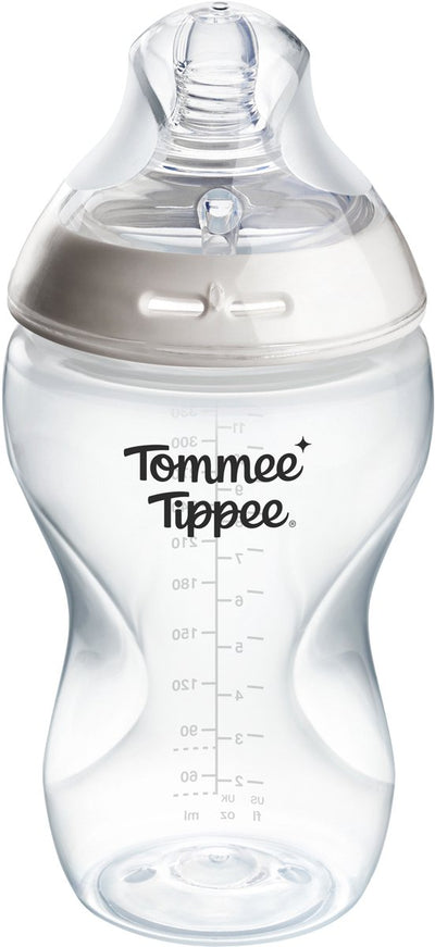 Tommee Tippee Natural Start Babyflasche – Set bestehend aus 1 x 340 ml Babyflasche – mittlere Fließgeschwindigkeit 3 m+