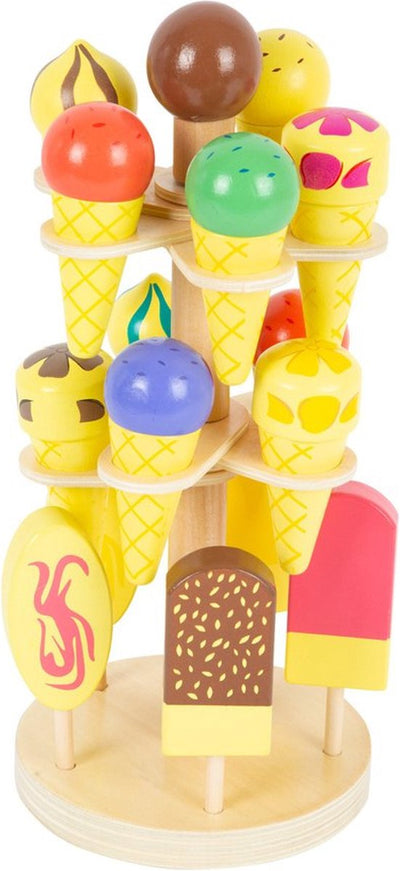 Kleine Fußholz -Playetts Eiscreme auf beweglichen Eisstandard, 16dlg.