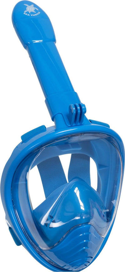 Meeresschildkröten-Schnorchelmaske – Schnorchel – Taucherbrille – Schnorchelset – Vollgesichtsmaske – Kinder – Blau – XS