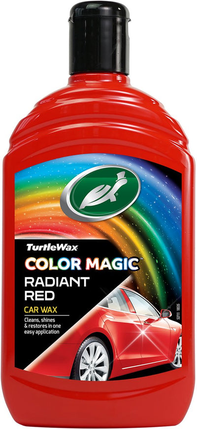 Turtle Wax Color Magic strahlend rotes Wachs – reinigt, verleiht Glanz – stellt wieder her und fügt Farbe hinzu – kaschiert Kratzer und matte Stellen – bietet dauerhaften Schutz – schnell und einfach anzuwenden – 500 ml