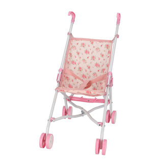 Puppenbuggy rosa Blume | 4 Stück